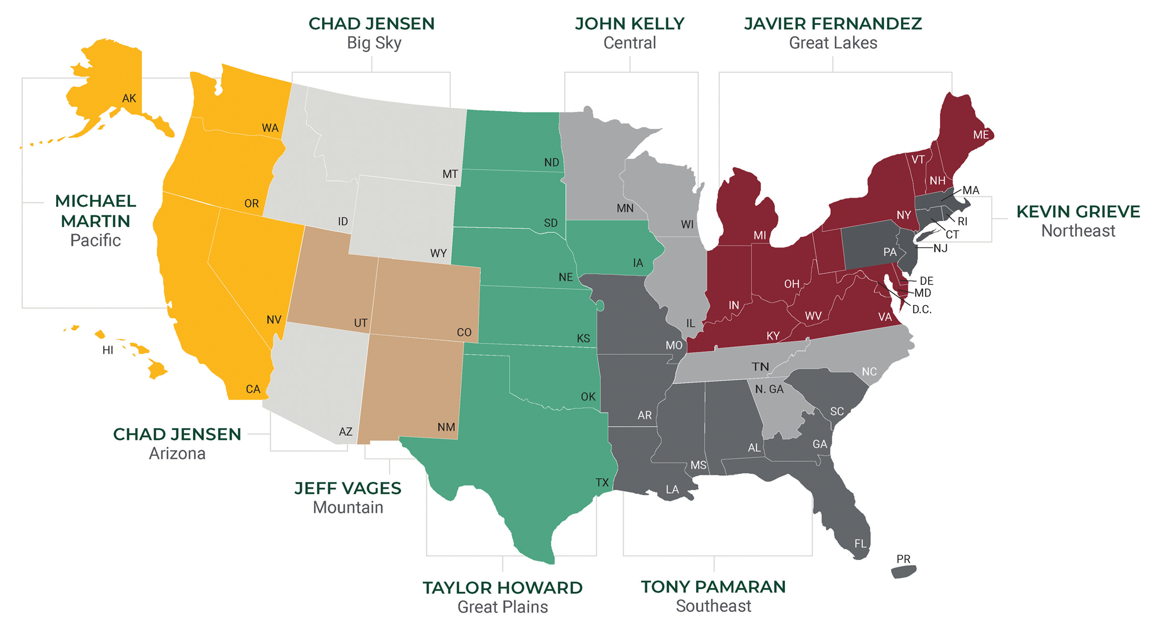 Reginal Directors Map